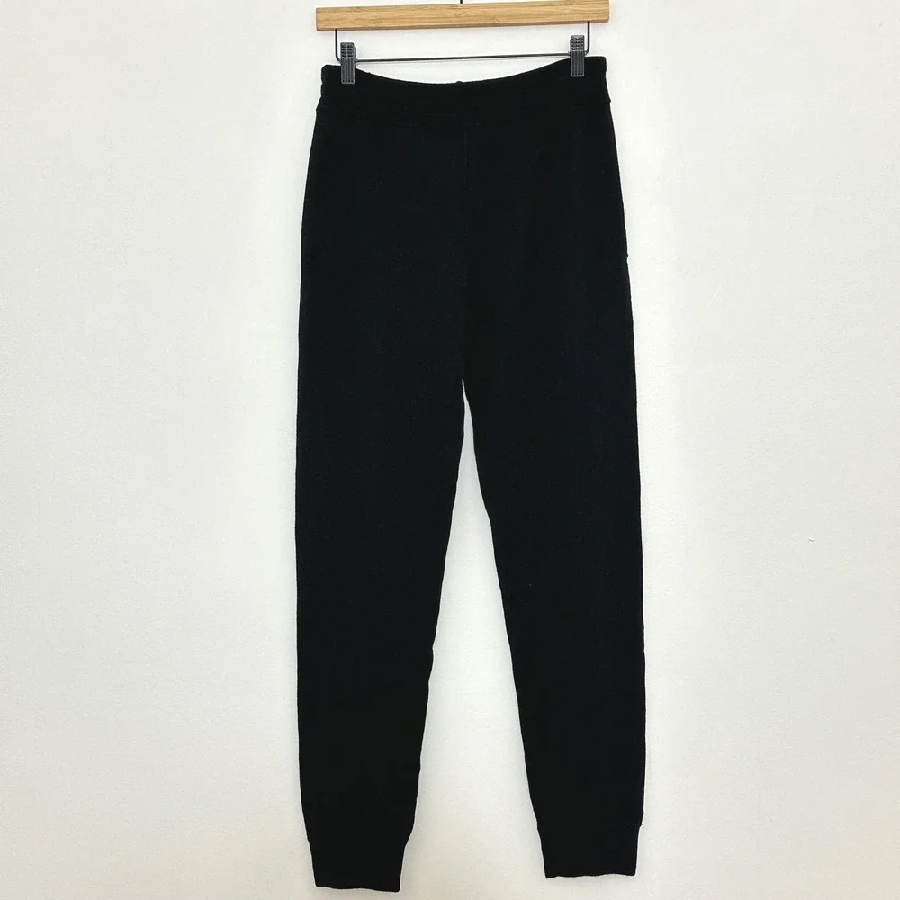 GAP Womens Pants M Black Merino Wool Blend Knit Joggers Warm Cozy Soft Girl Lux